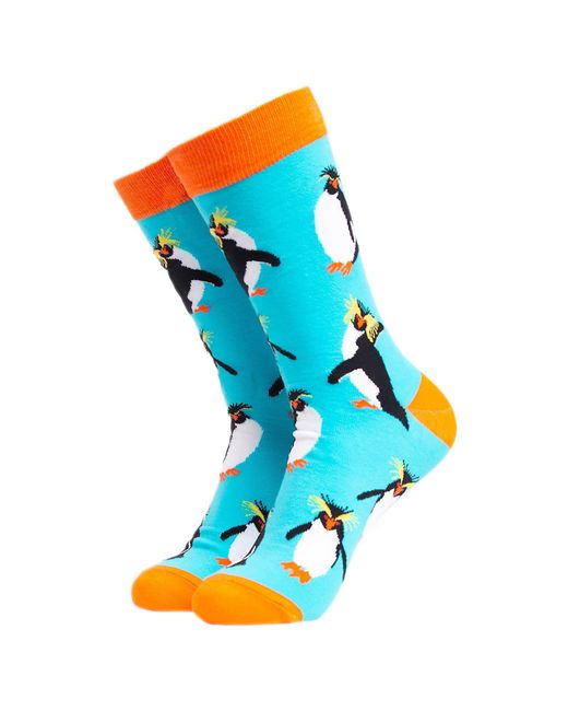 Soctopus Vogelmuster Neuheit Baumwollsocken Für Erwachsene in Blue für Herren