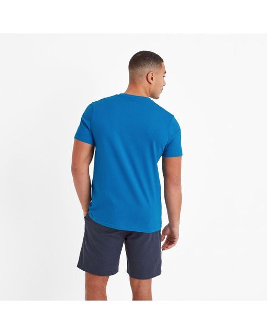 TOG24 Blue Woodley T-Shirt Peacock Cotton for men
