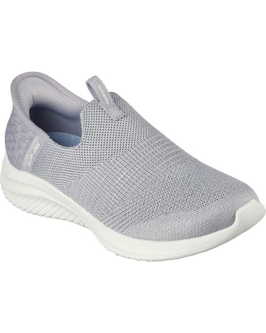 Skechers Gray Ultra Flex 3.0 Smooth Step 149709-Ltgy Light Slip On Shoes