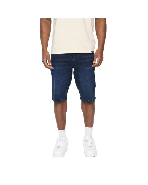 Crosshatch Blue Hammersmith Denim Shorts (Dark Wash) for men