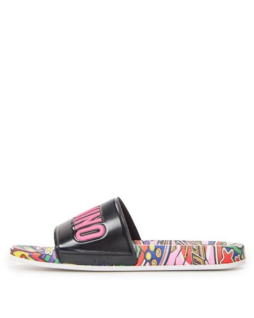 Moschino Pink Slider Slippers
