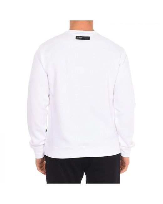 Philipp Plein Fipsg603 Sweater Met Lange Mouwen En Ronde Hals in het White voor heren
