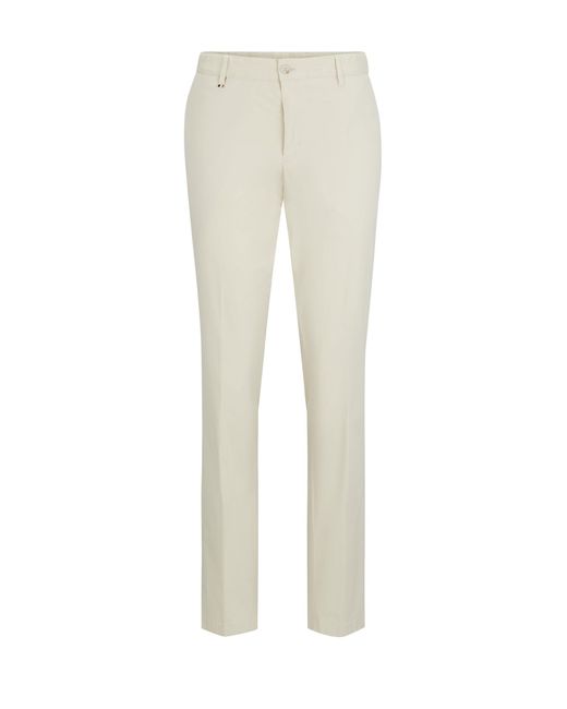 Boss White C-Genius-W-2337 Cotton Trousers Open for men