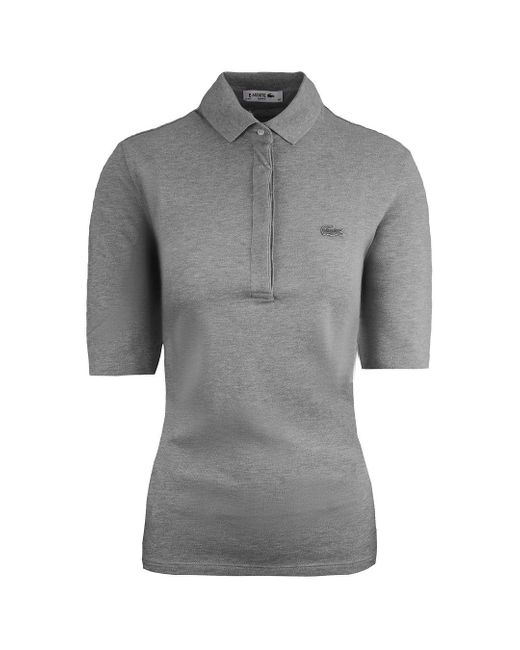 Lacoste Gray Slim Fit Polo Shirt Cotton