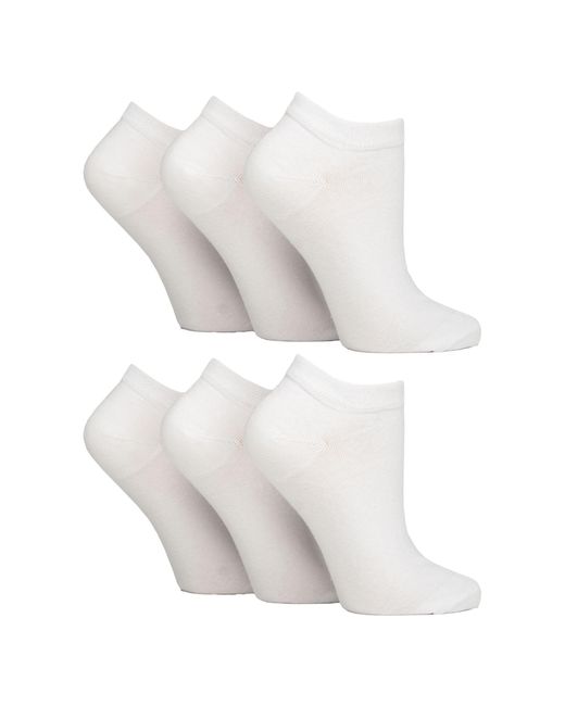 IOMI White 6 Pack Diabetic Trainer Socks