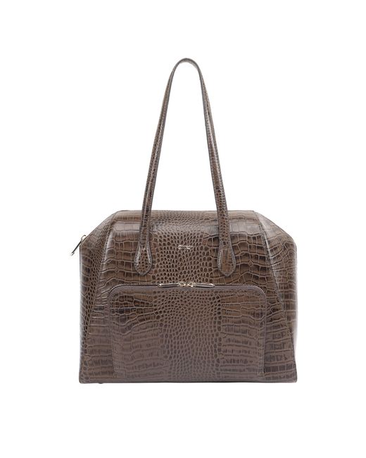 Paul Costelloe Brown Shingo Leather Shoulder Bag