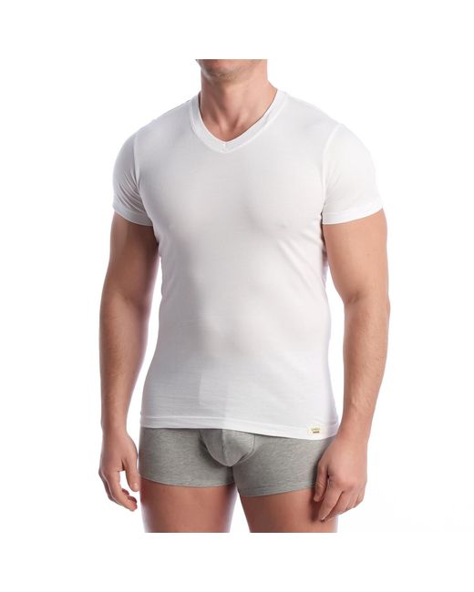 Omera White Organic Cotton Short Sleeve Undershirt 2009 for men