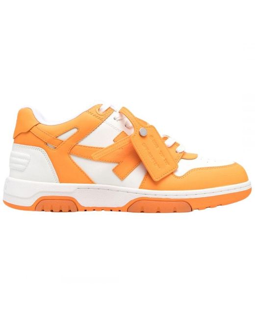 Off-White c/o Virgil Abloh Orange Off- Out Of Office Leather Sneakers for men