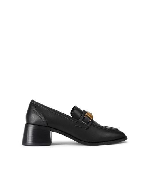 Kurt Geiger Black Leather Kingsley Heel Loafer Loafers