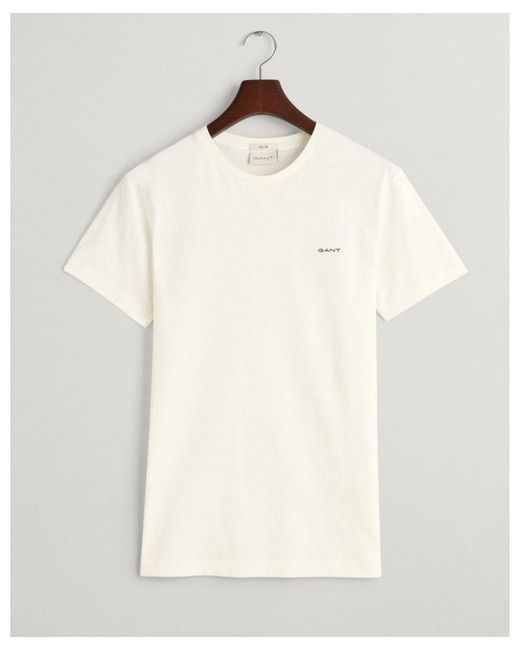 Gant Natural Short Sleeve Contrast Logo T-Shirt for men