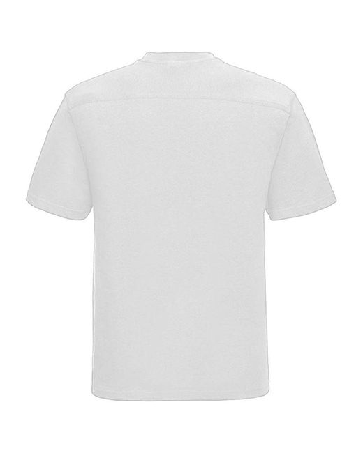 Russell White Europe Short Sleeve Cotton T-Shirt for men
