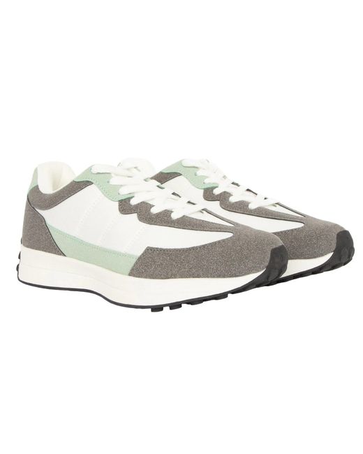 Loyalty And Faith White Ladies Livia Suede Panel Trainers