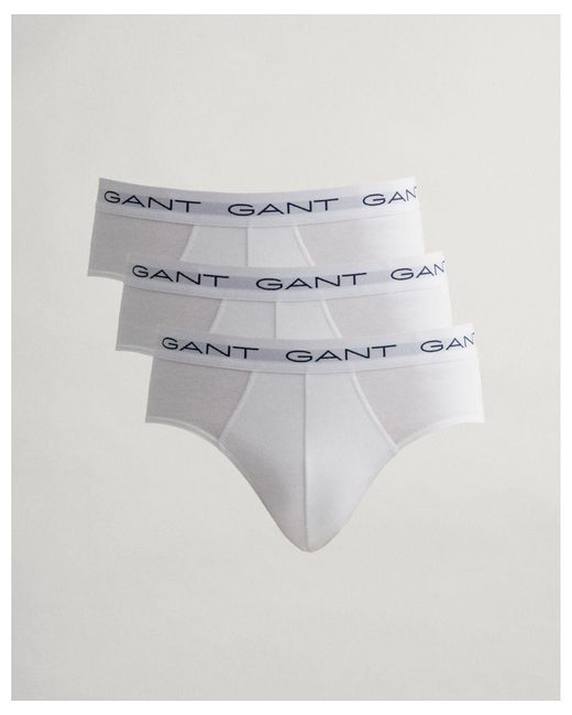 Gant White 3-Pack Briefs for men