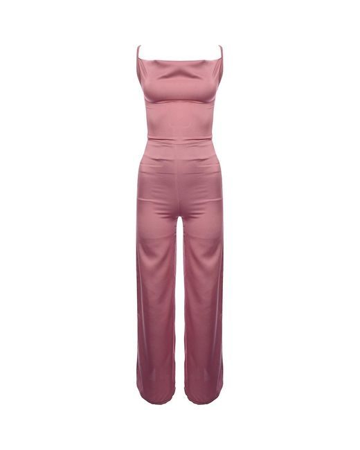 Rebellious Fashion Satin Cowl Neck Jumpsuit in Purple Lyst UK