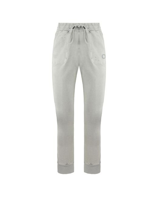 Criminal Damage Gray Essential Distress Track Pants Cotton for men