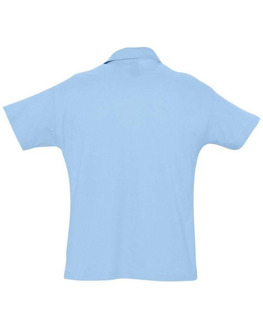Sol's Blue Summer Ii Pique Short Sleeve Polo Shirt (Sky) Cotton for men