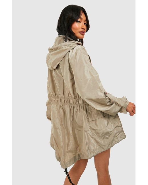 Boohoo Natural Hooded Mac