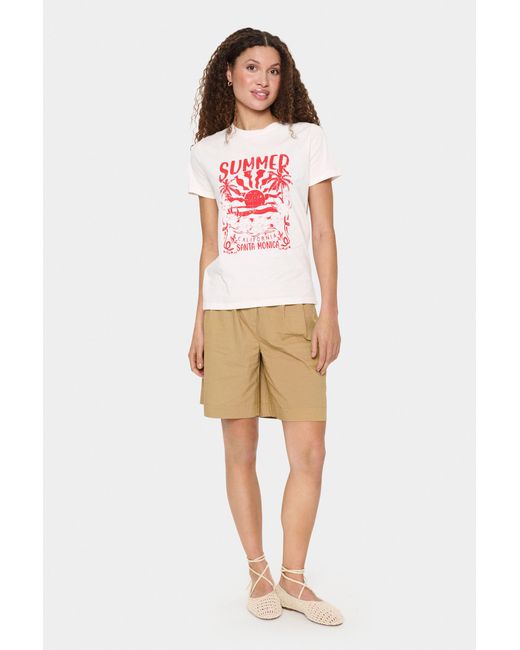 Saint Tropez T-shirt Regular Fit Ice White