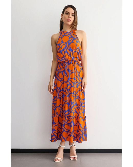 Hiccup White Floral Halter-Neck Maxi Dress