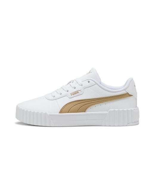 PUMA White Carina 3.0 Aqua Metallics Sneakers