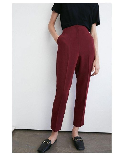 Warehouse White Double Crepe High Waisted Dart Detail Trouser