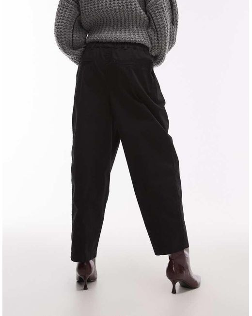 TOPSHOP Black Balloon Casual Fit Trouser