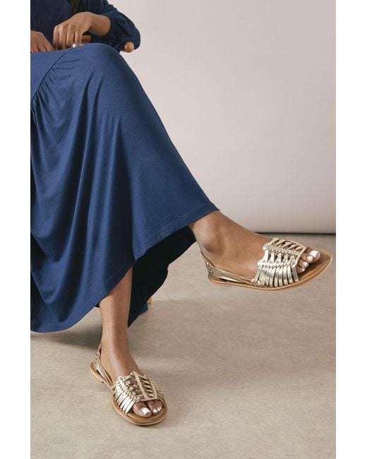 Good for the Sole Blue Wide Fit Reva Leather Huarache Pumps