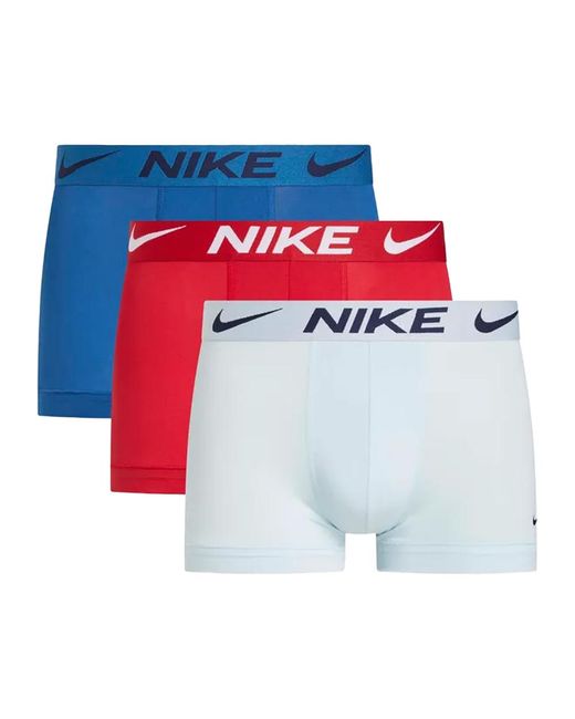 Nike Essential Micro Dri-fit Boxershorts (set Van 3) (wit/blauw/rood) in het Blue voor heren