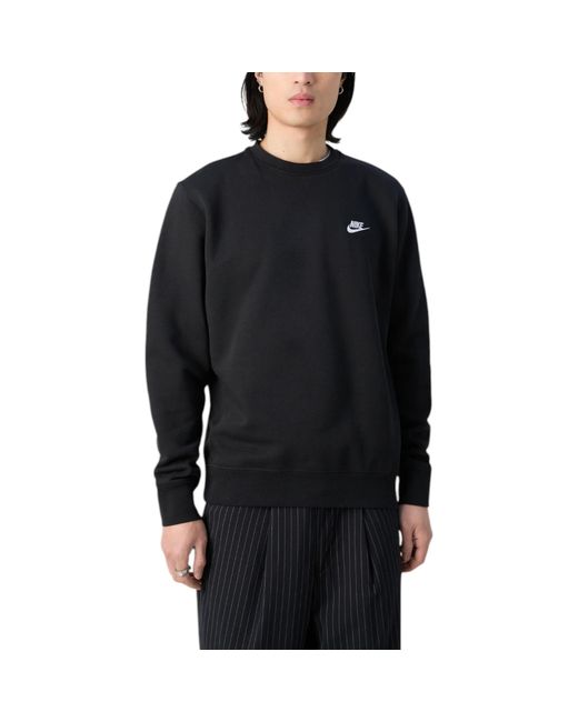 Nike Black Bv2662 Sportswear Club Fleece Crew Relax Fit Sweatshirt for men