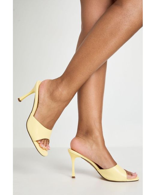 Boohoo Natural High Stiletto Round Toe Heeled Mules