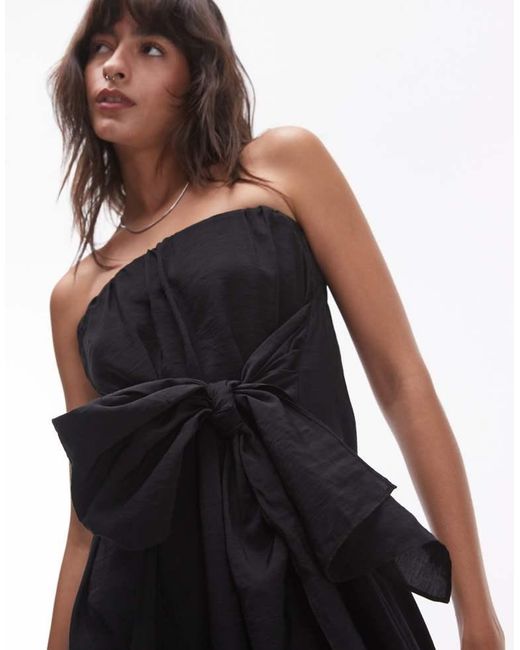 TOPSHOP White Tie Front Bandaeu Dress