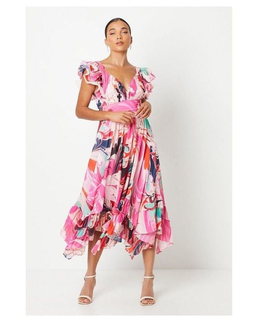 Coast Petite Wrap Waist Pleated Maxi Dress in Red Lyst UK
