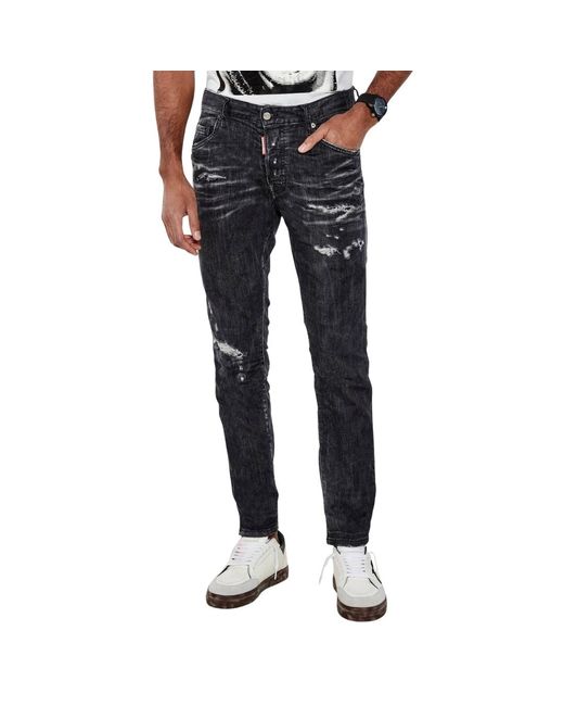 DSquared² Gray Skater Jeans Cotton for men