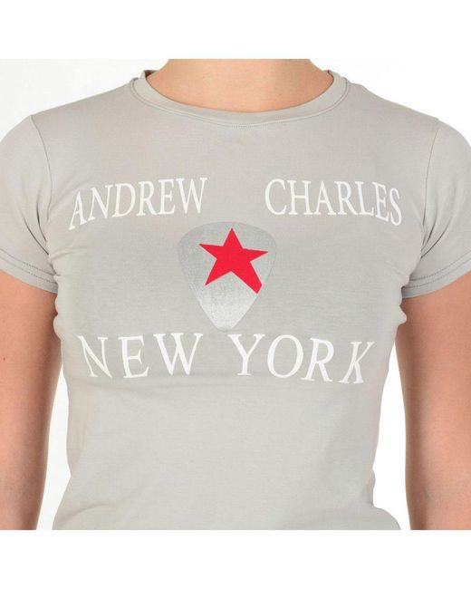 Andrew Charles by Andy Hilfiger Blue T-Shirt Ts501 03 1002 Tarana Cotton