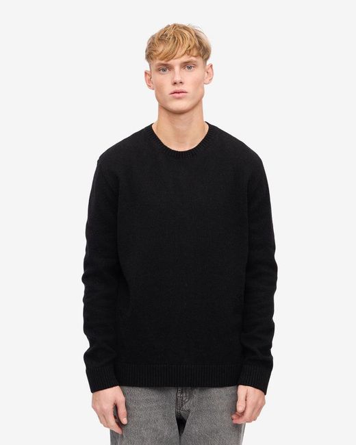 COLORFUL STANDARD Black Classic Merino Wool Crew Neck Jumper