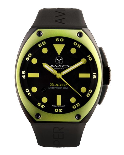 Avio Milano Black Super Watch Leather for men