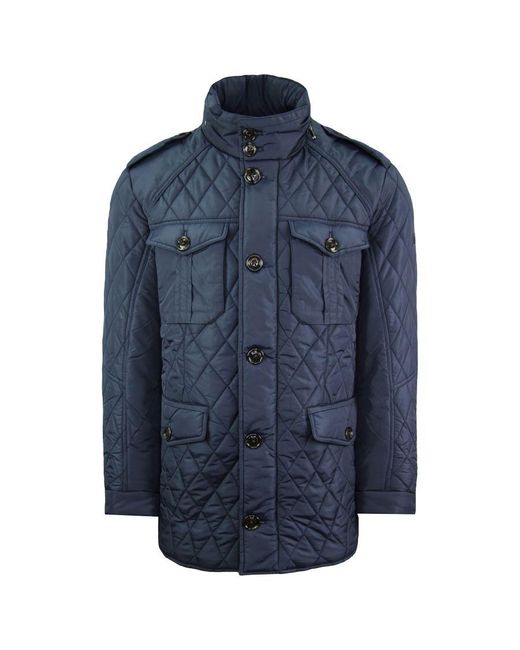 Hackett Blue Winter Holborn Coat Nylon for men