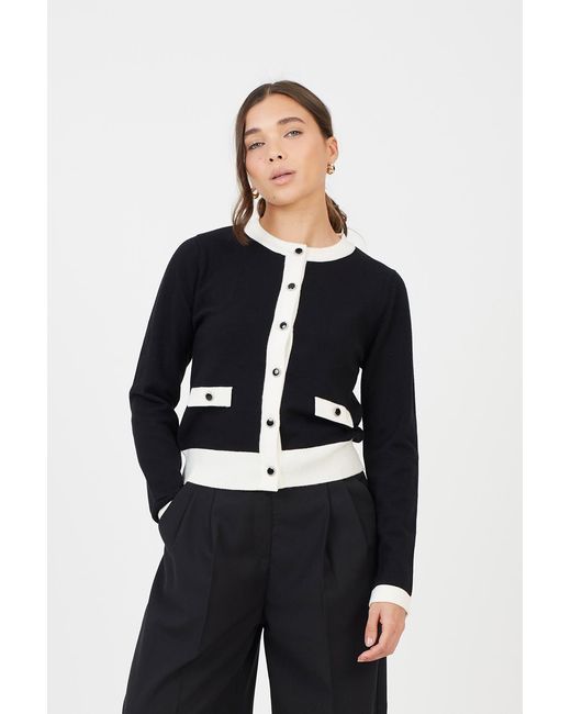 Brave Soul Blue Classic Round Neck Cardigan