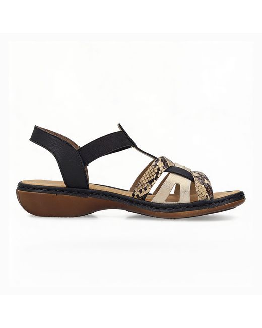 Rieker Brown 65918-92 Ankle Strap Sandals Multi