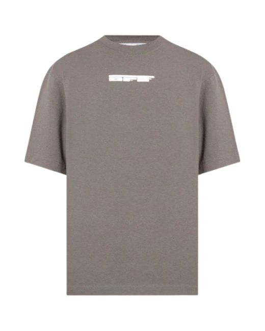 Off-White c/o Virgil Abloh Gray Teddy Arrow Logo Over Skate Fit Steel Iron T-Shirt for men