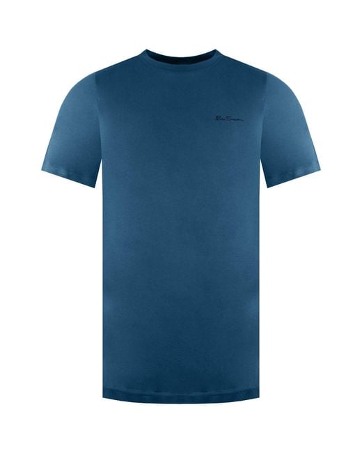 Ben Sherman Blue Small Logo T-Shirt Cotton for men