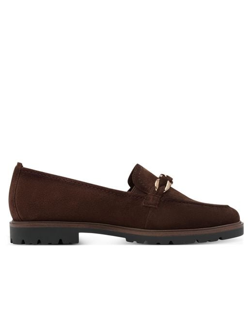 Tamaris Brown Mocca Suede Leather Loafers Shoes