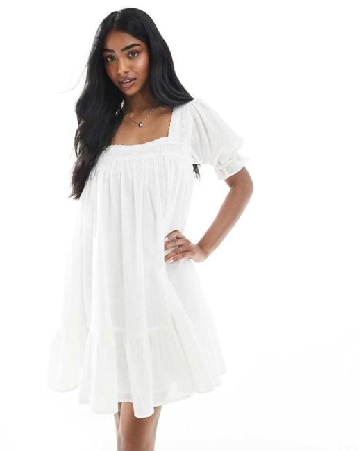 Miss Selfridge White Voile Smock Dress
