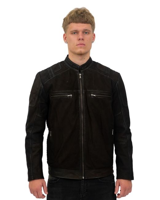 Infinity Leather Black Buff Racer Biker Jacket-Vienna for men