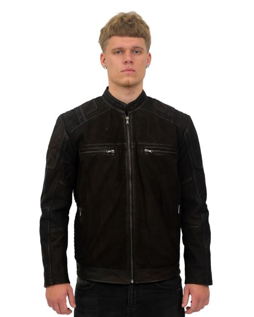 Infinity Leather Black Buff Racer Biker Jacket-Vienna for men