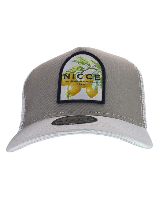 Nicce London Gray Embroidered Santorini Trucker Cap for men