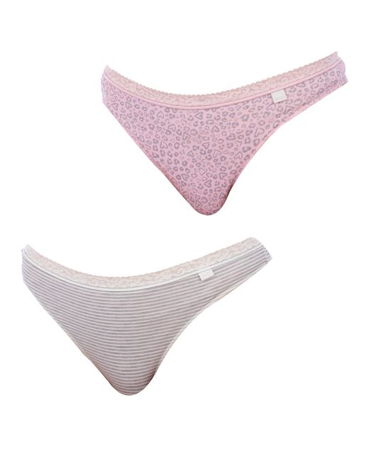 Janira Purple Pack Of 2 Cotton Thongs 1031159