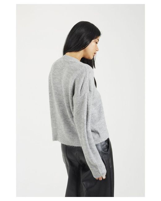 Brave Soul Gray Button Through Soft Knit Cardigan