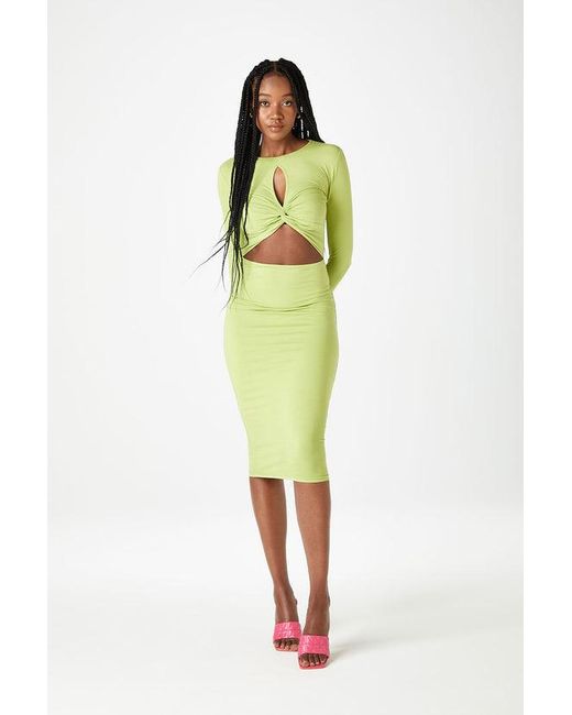 Urban Bliss Green Bali Twist Cut Out Dress
