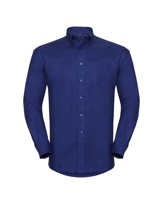 Russell Blue Collection Long Sleeve Easy Care Oxford Shirt (Bright Royal) for men
